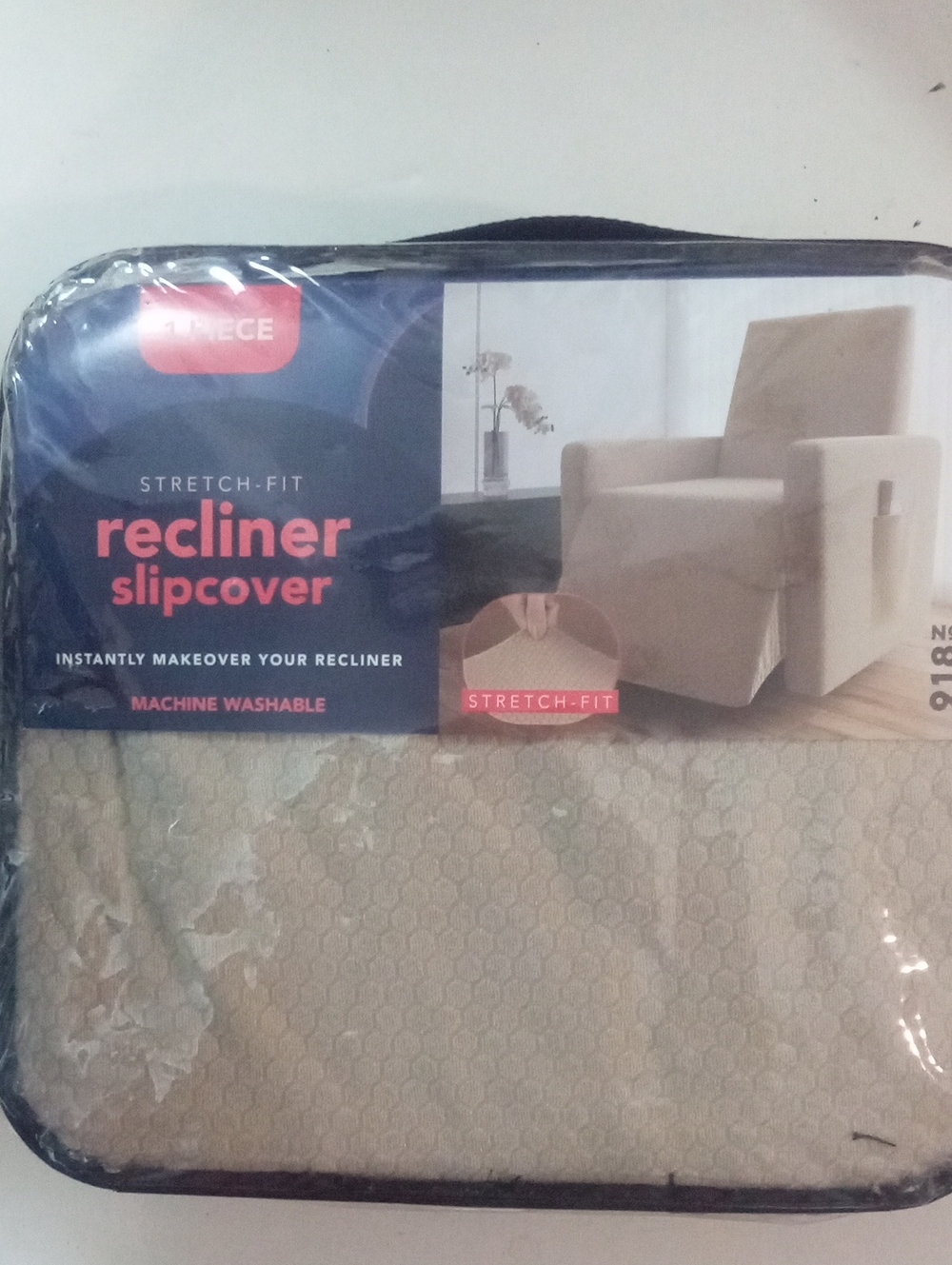 No 918 Home Stretch Recliner Chair Cover Taupe Tan Belmar NWT $56